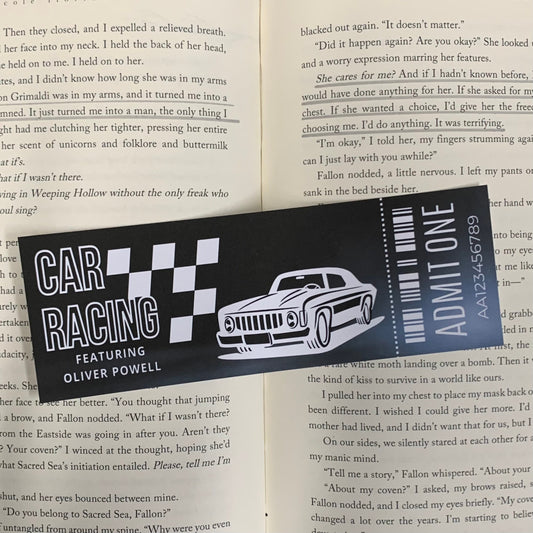 Car Racing Ticket Bookmark