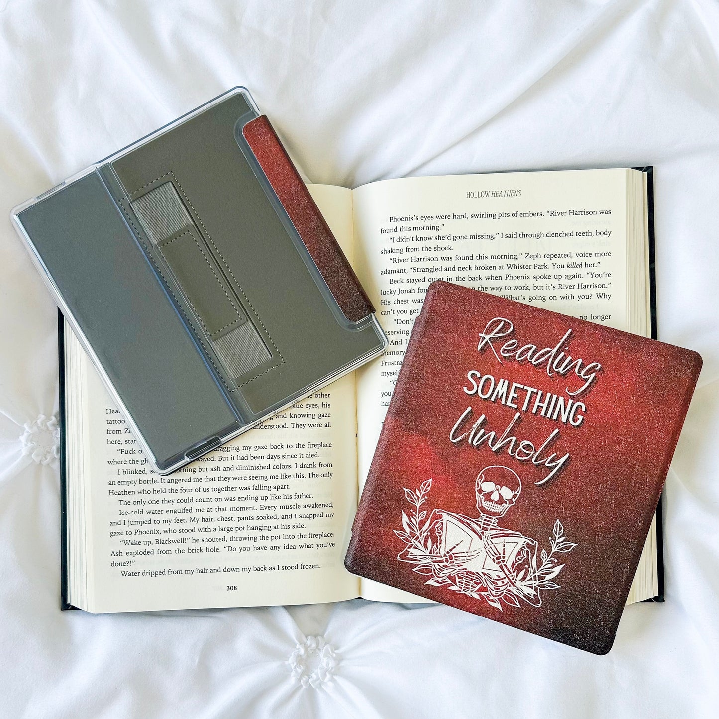 Reading Something Unholy Clear Kindle Case