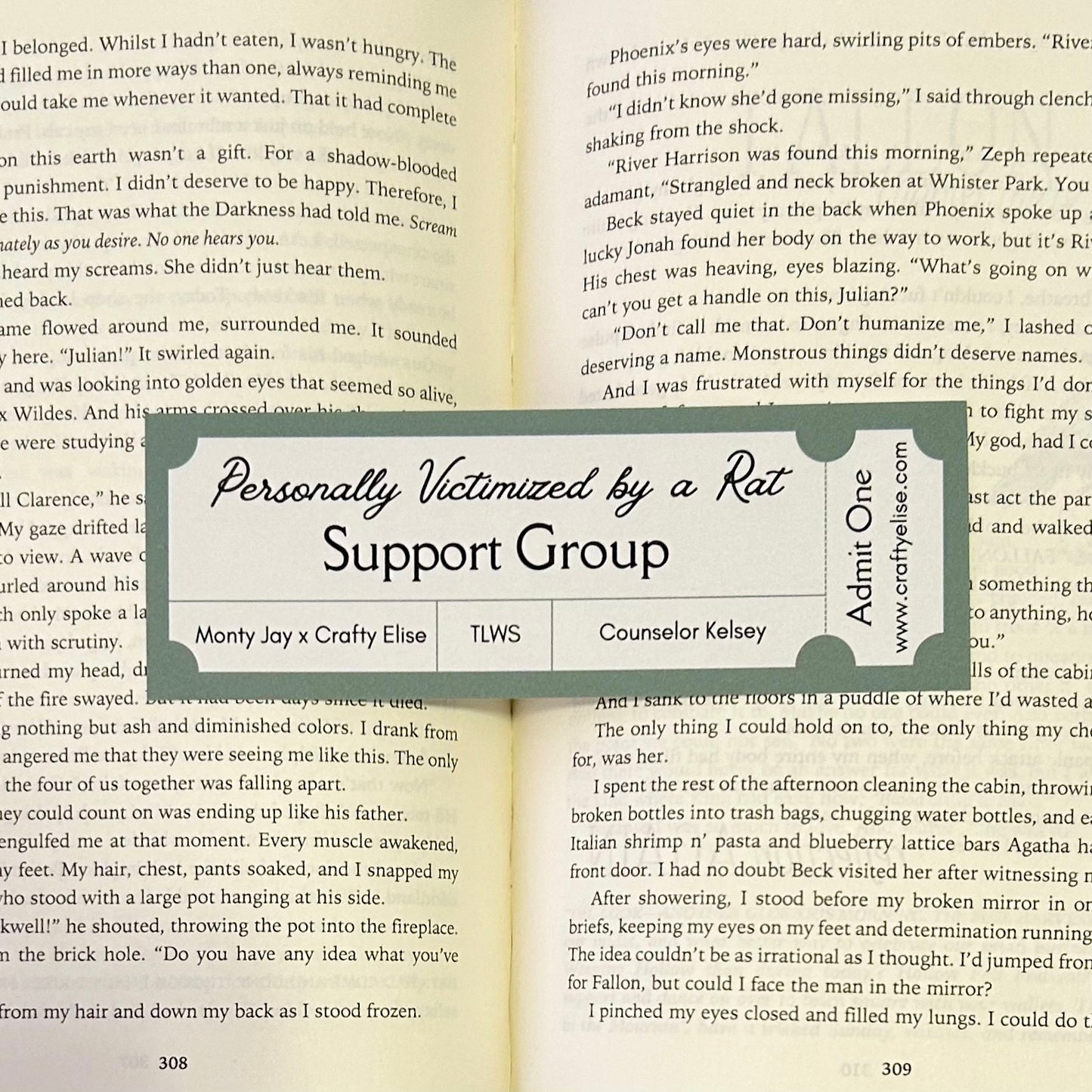 Victimized by a Rat Support Group Bookmark - Monty Jay