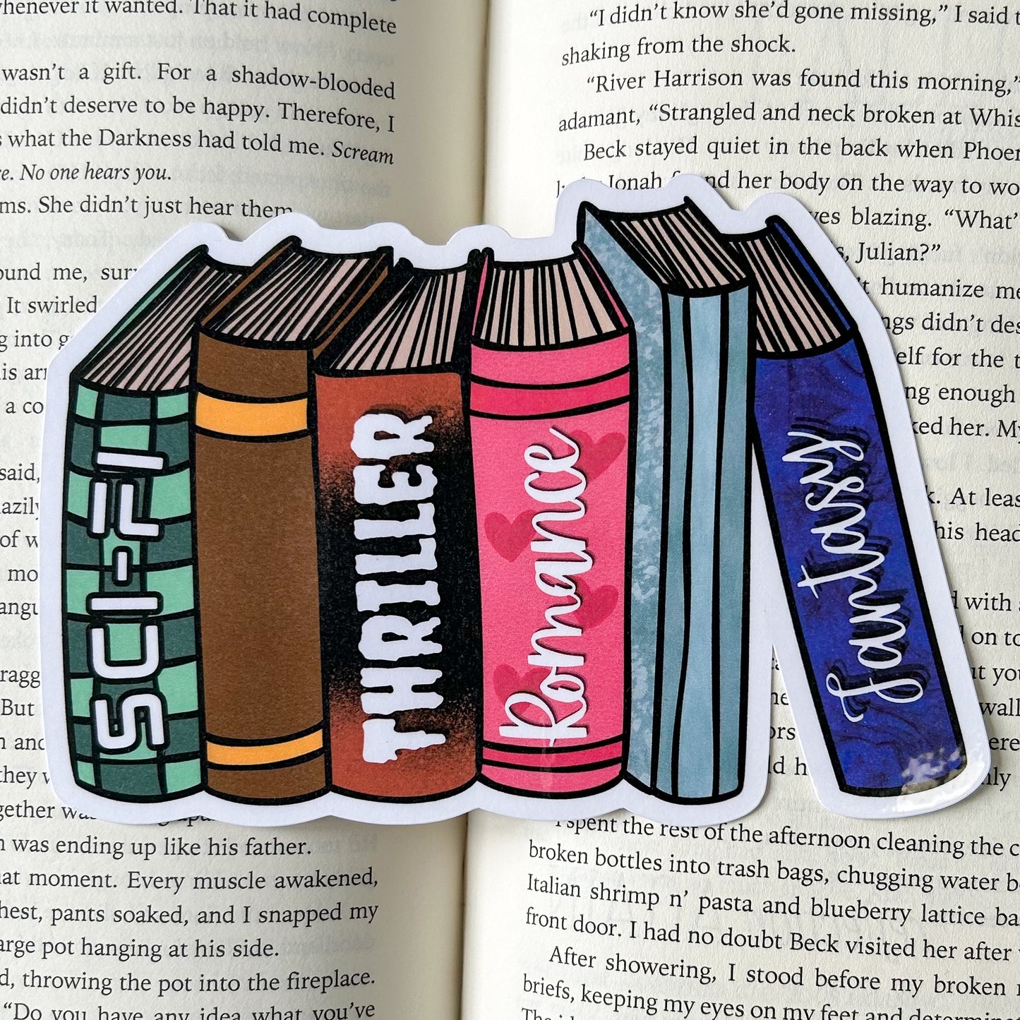 Bookshelf Genre Cut-Out Bookmark