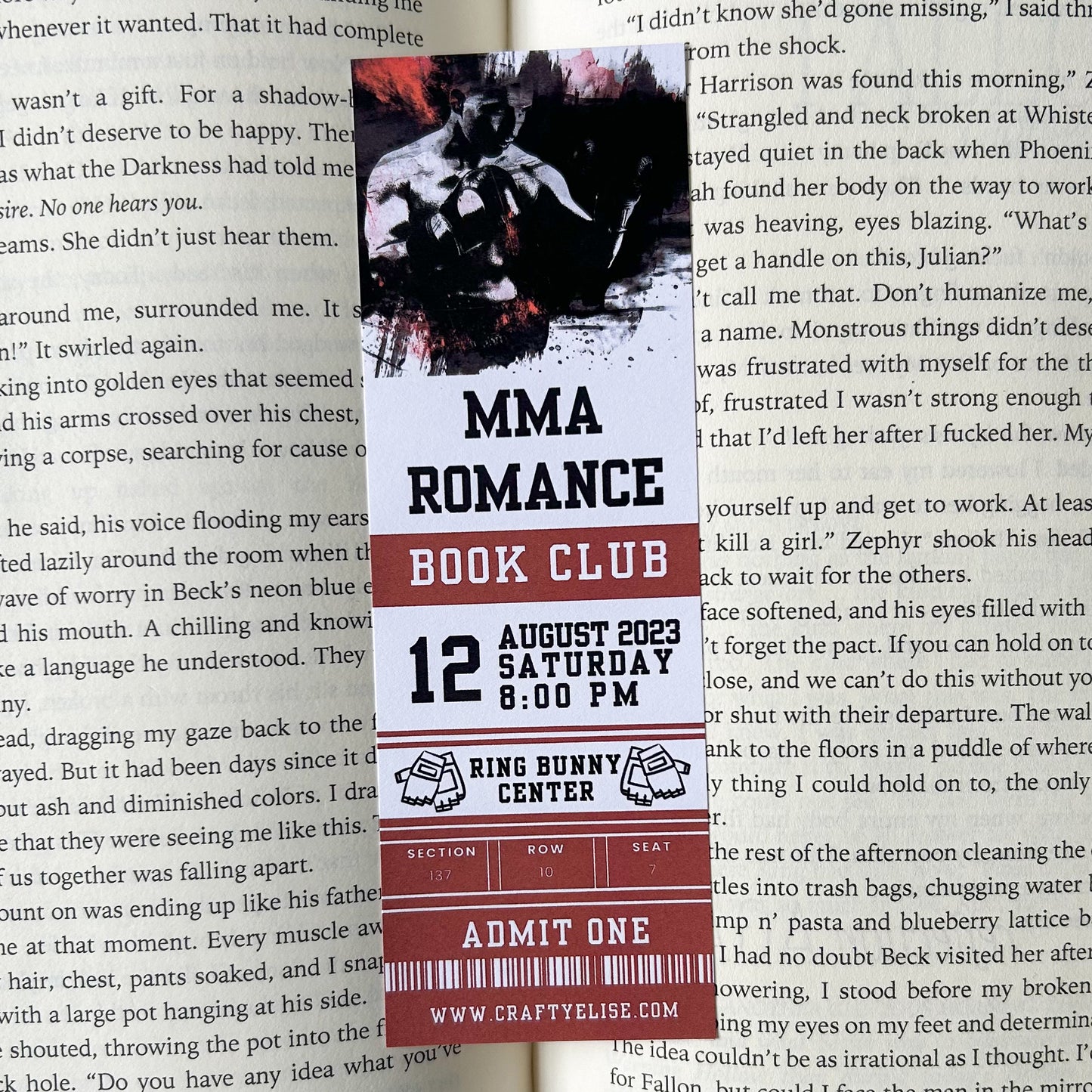 MMA Romance Book Club Ticket Bookmark