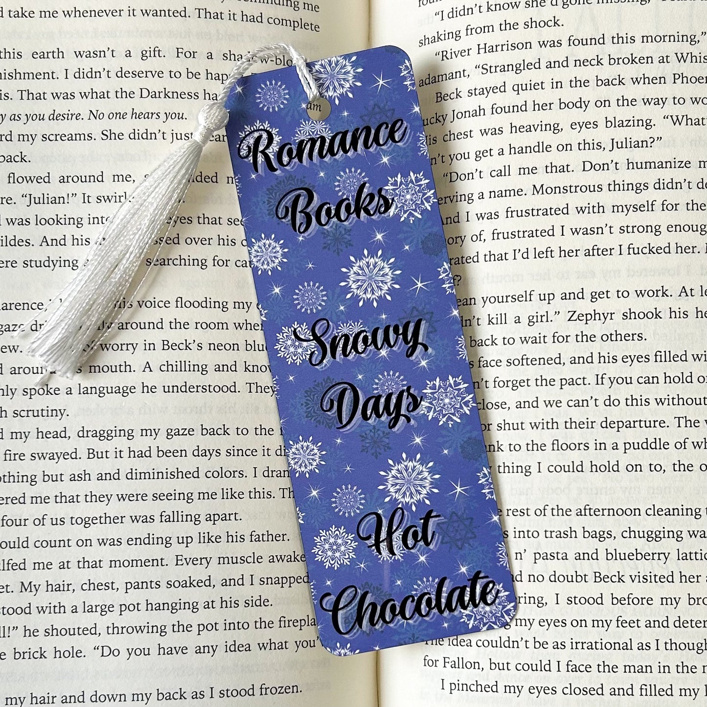 Romance Books Snowy Days Aluminum Bookmark