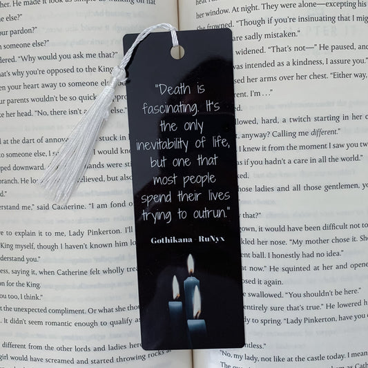 Death is fascinating Gothikana Aluminum Bookmark