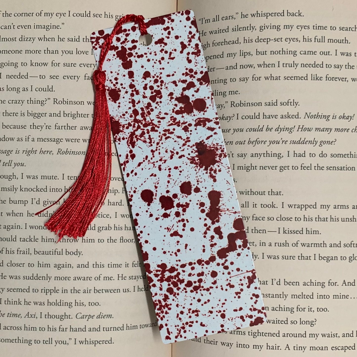 Blood Splatter Aluminum (Metal) Bookmark