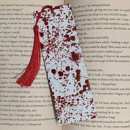 Blood Splatter Aluminum (Metal) Bookmark