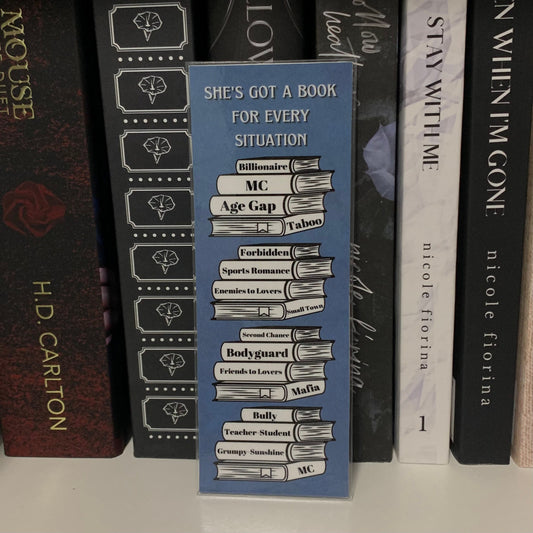 She’s got a book for every situation Trope Laminated Bookmark