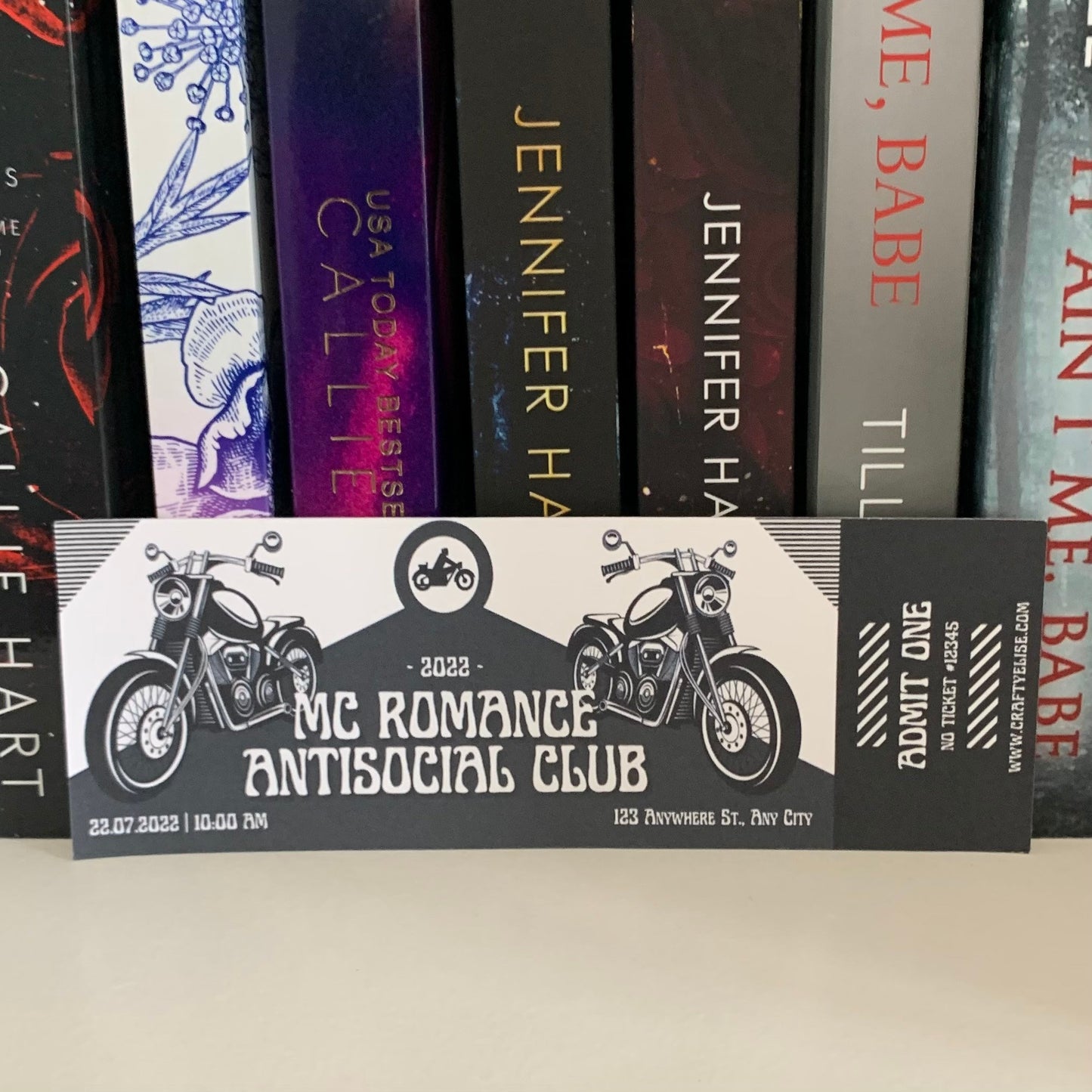 MC Romance Antisocial Club Ticket Bookmark