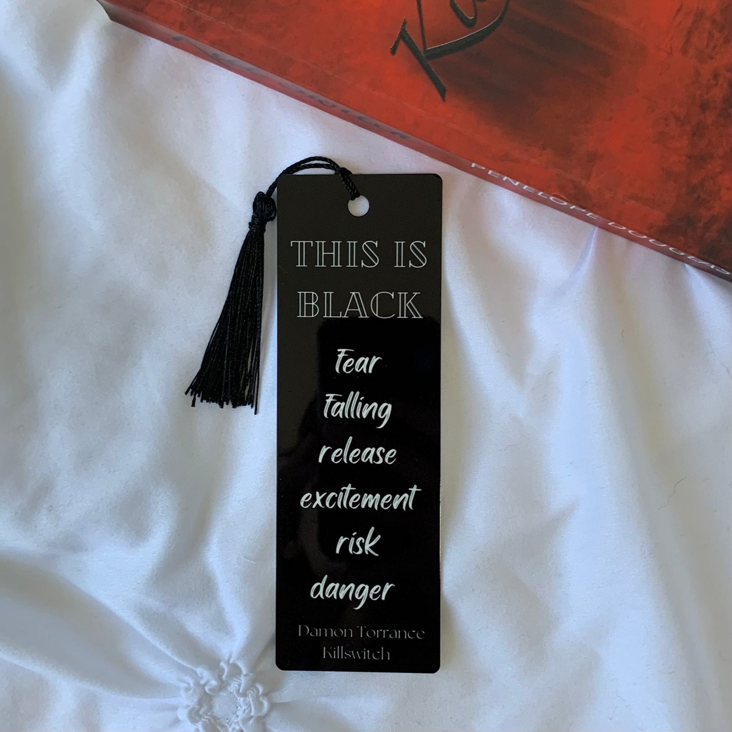 This is Black Aluminum (Metal) Bookmark - Penelope Douglas