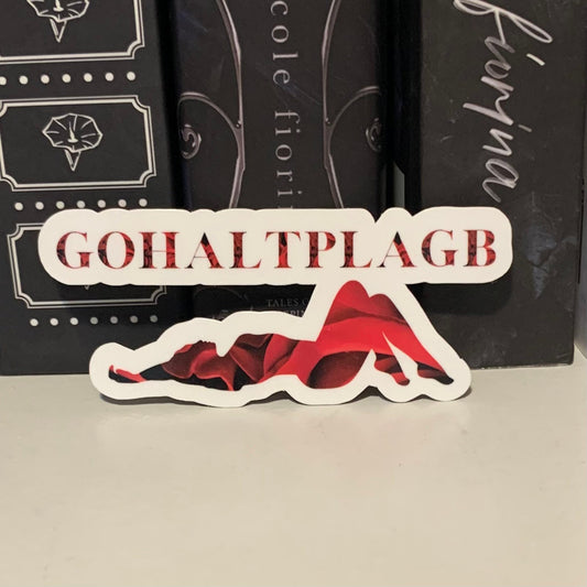 GOHALTPLAGB (meaning in description) Sticker