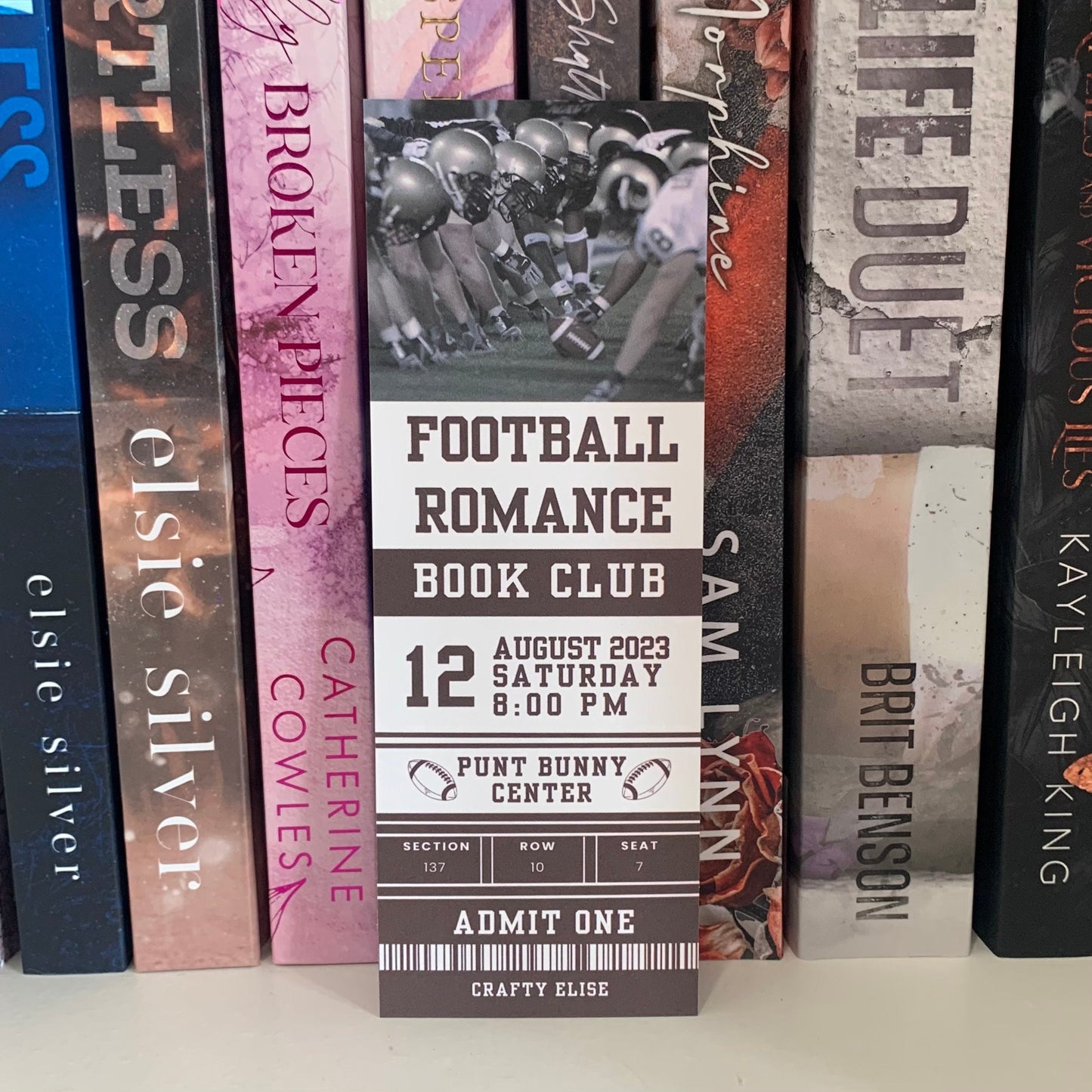 Football Romance Book Club Bookmark