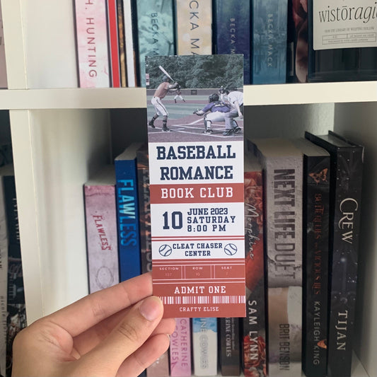 Baseball Romance Book Club Bookmark