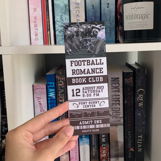 Football Romance Book Club Bookmark