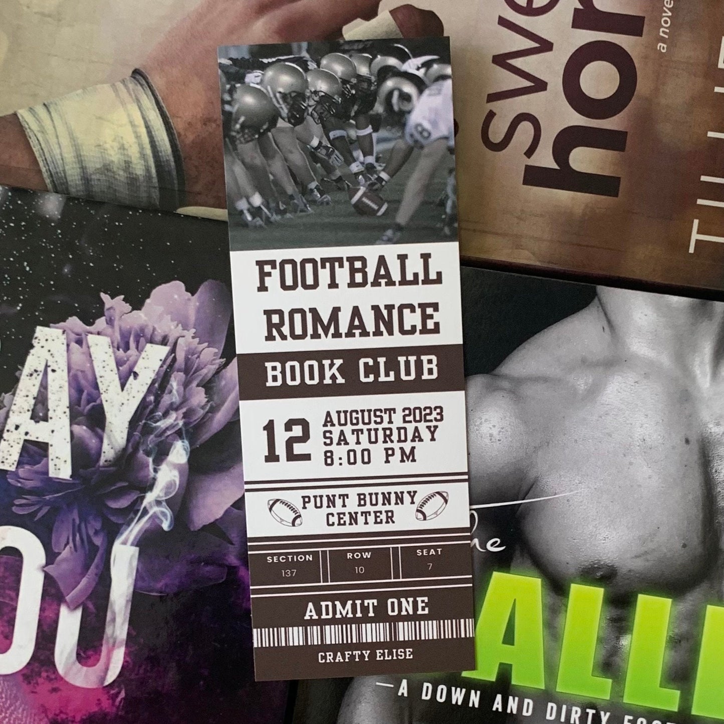 Football Romance Book Club Bookmark