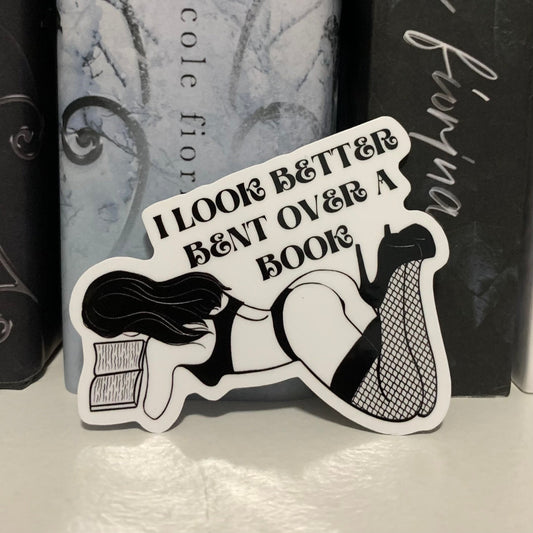 Bent Over a Book Sticker