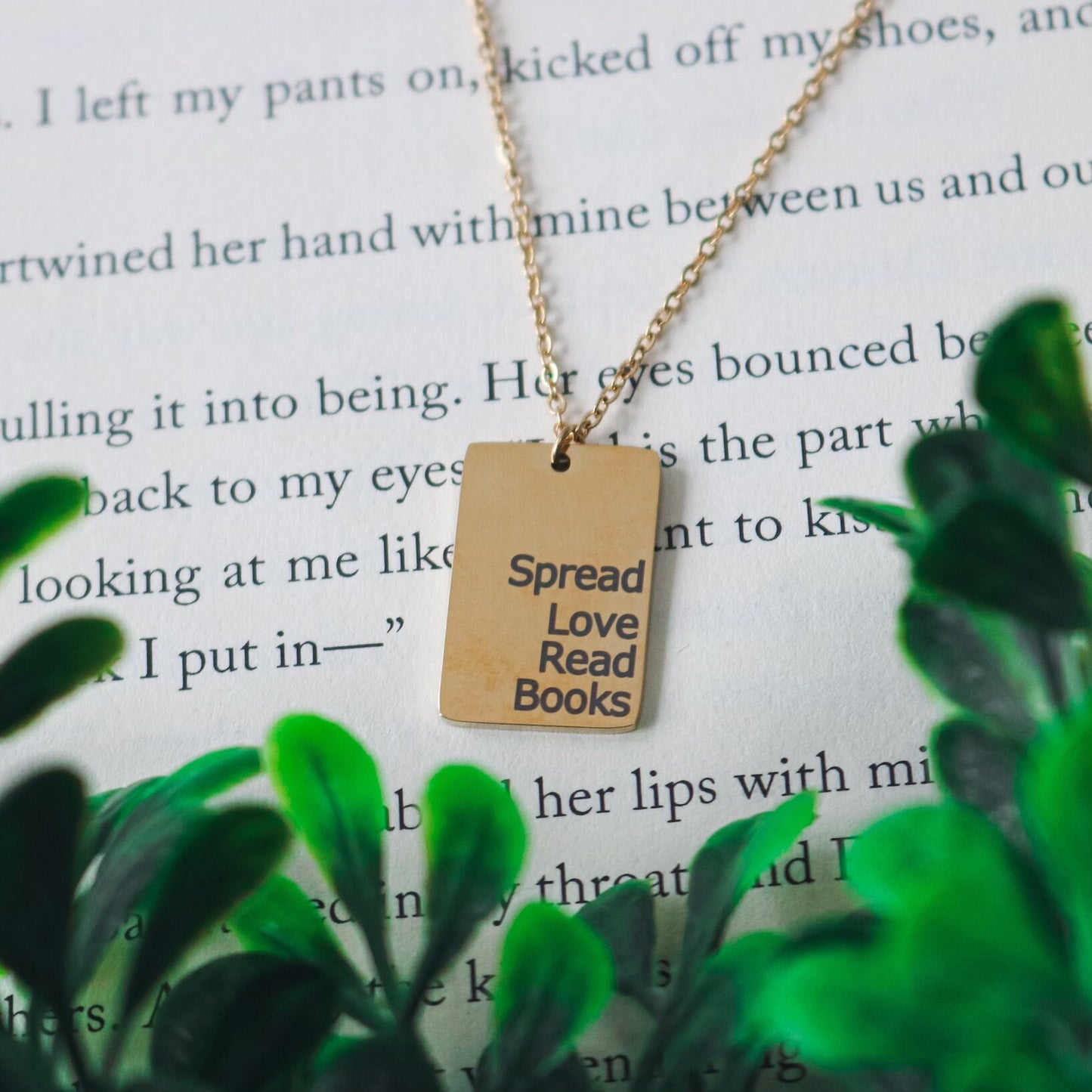 Spread Love Read Books Necklace