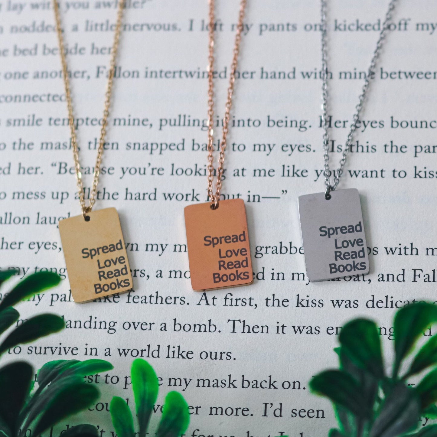 Spread Love Read Books Necklace