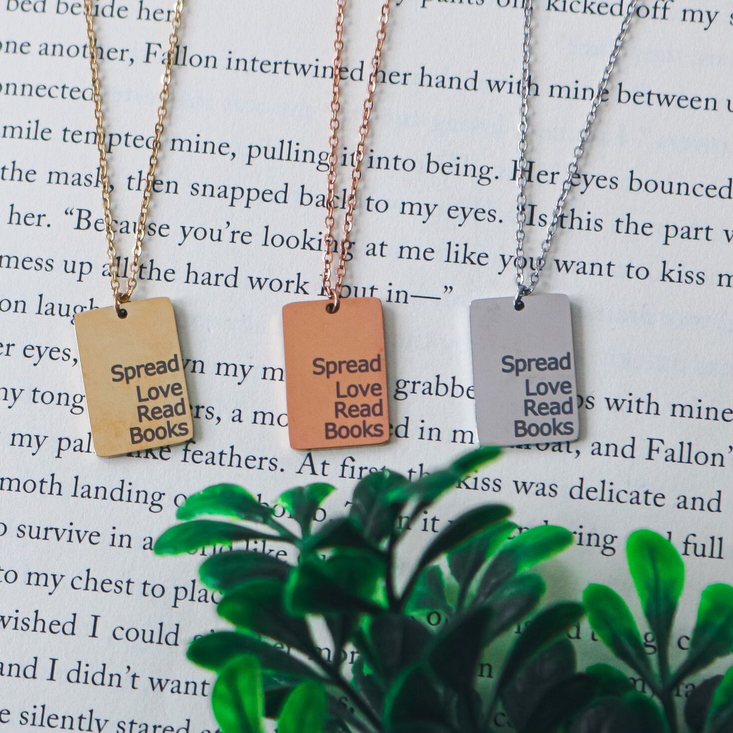 Spread Love Read Books Necklace